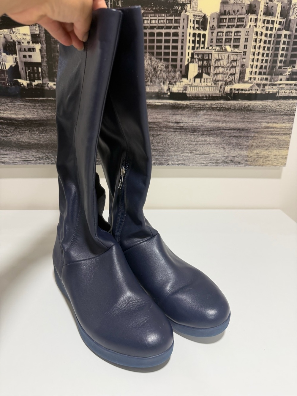 Fitflop  Navy blue Women's Tall Zip Boots  Size 9